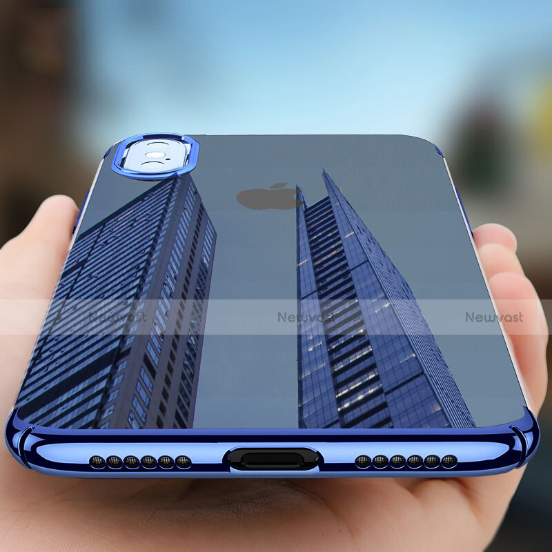 Ultra-thin Transparent Plastic Case for Apple iPhone Xs Blue