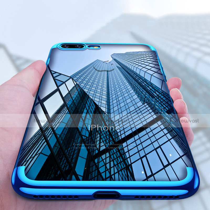 Ultra-thin Transparent TPU Soft Case A04 for Apple iPhone 7 Plus Blue