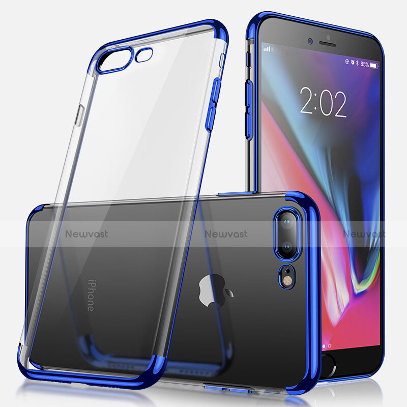 Ultra-thin Transparent TPU Soft Case A04 for Apple iPhone 7 Plus Blue