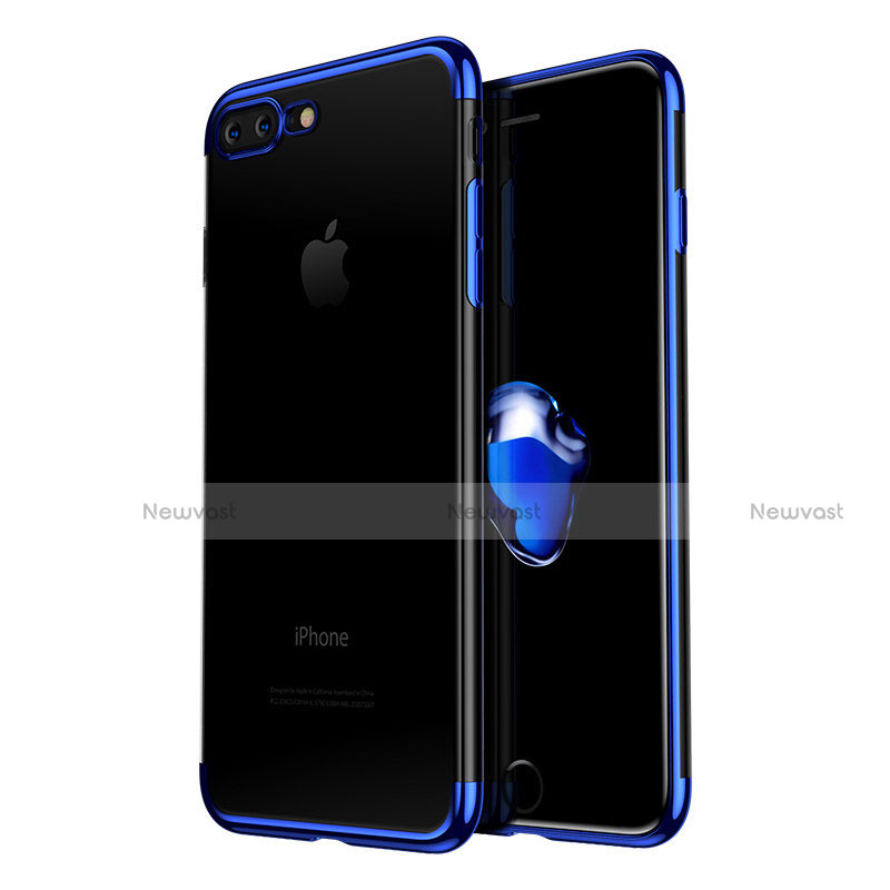 Ultra-thin Transparent TPU Soft Case A04 for Apple iPhone 8 Plus Blue