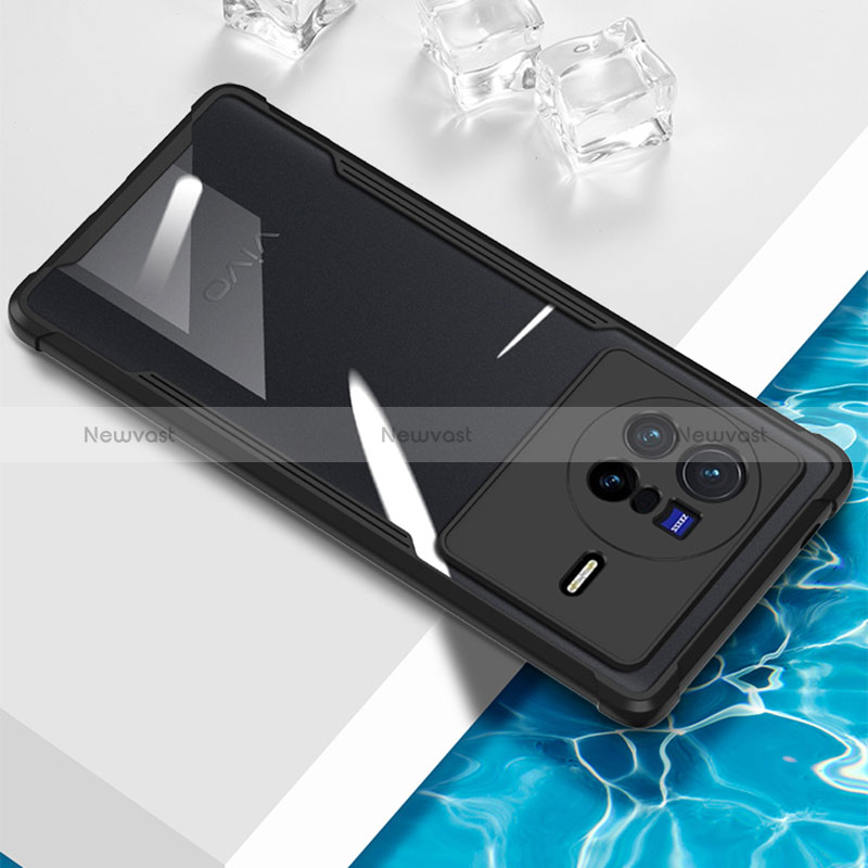 Ultra-thin Transparent TPU Soft Case Cover BH1 for Vivo X80 5G Black