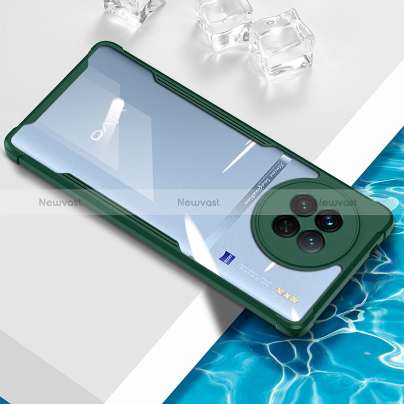 Ultra-thin Transparent TPU Soft Case Cover BH1 for Vivo X90 Pro 5G Green