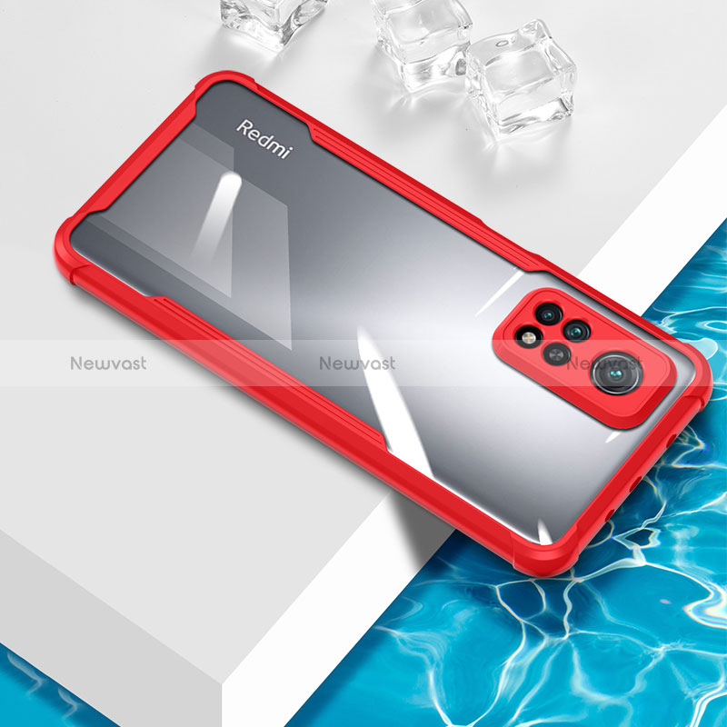 Ultra-thin Transparent TPU Soft Case Cover BH1 for Xiaomi Mi 10T Pro 5G Red