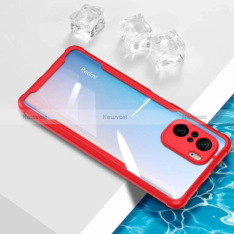 Ultra-thin Transparent TPU Soft Case Cover BH1 for Xiaomi Mi 11X Pro 5G Red
