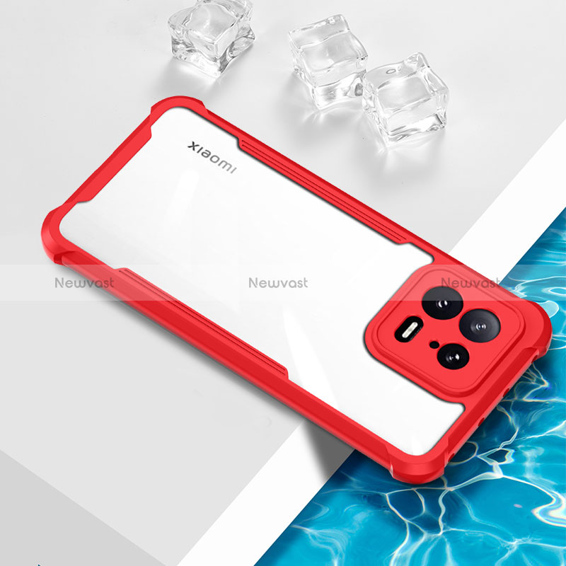 Ultra-thin Transparent TPU Soft Case Cover BH1 for Xiaomi Mi 13 5G Red