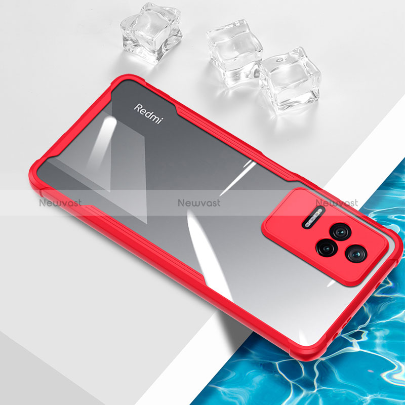 Ultra-thin Transparent TPU Soft Case Cover BH1 for Xiaomi Poco F4 5G Red