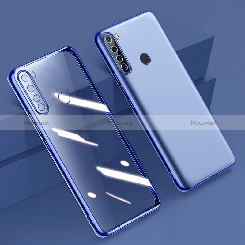 Ultra-thin Transparent TPU Soft Case Cover D01 for Xiaomi Redmi Note 8 (2021) Blue