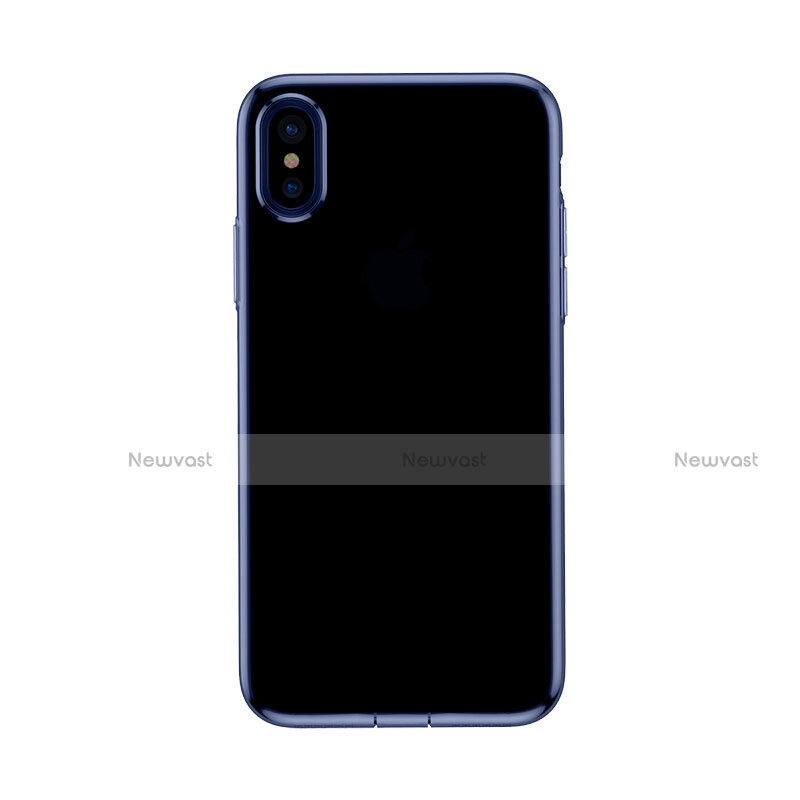 Ultra-thin Transparent TPU Soft Case Cover for Apple iPhone X Blue