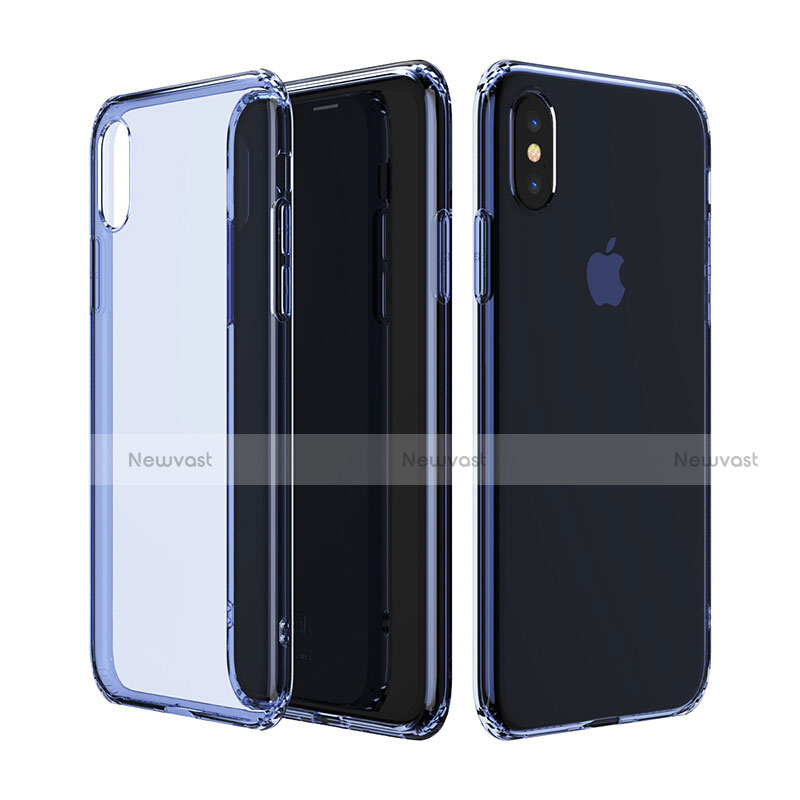 Ultra-thin Transparent TPU Soft Case Cover for Apple iPhone Xs Max Blue