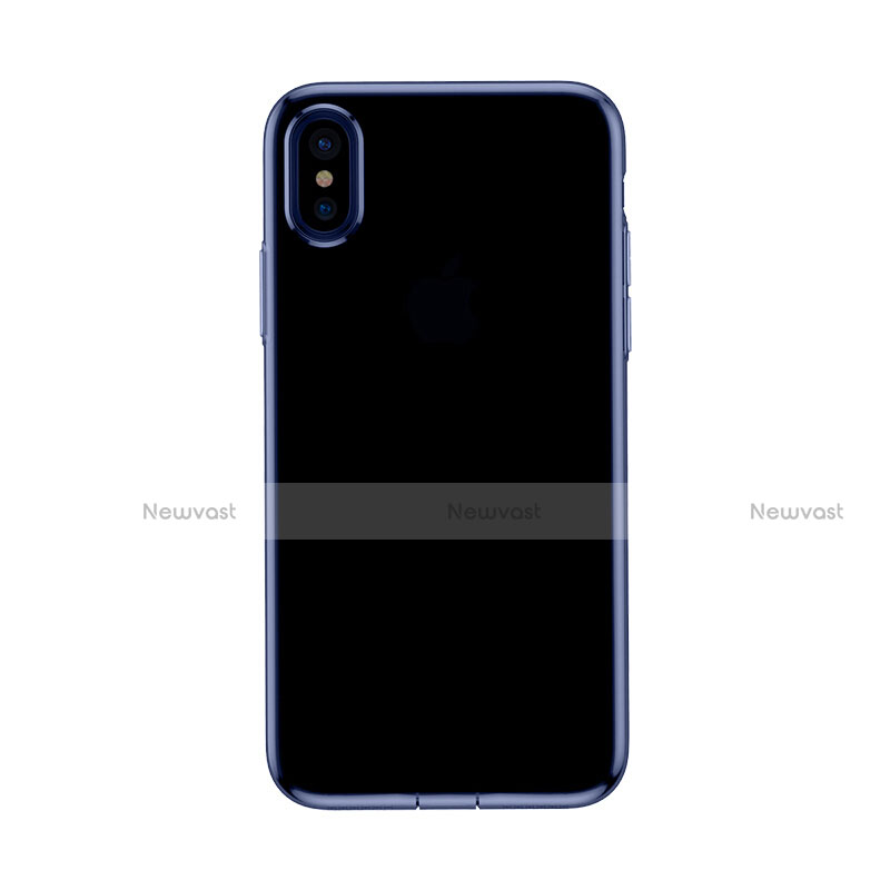 Ultra-thin Transparent TPU Soft Case Cover for Apple iPhone Xs Max Blue