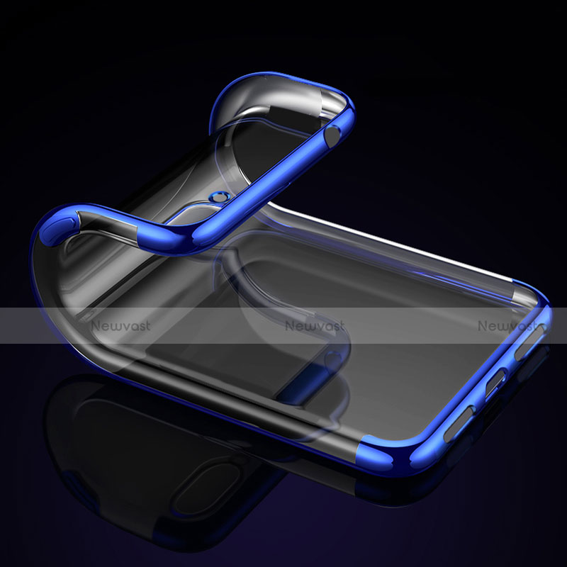 Ultra-thin Transparent TPU Soft Case Cover for Huawei Honor 7A Blue