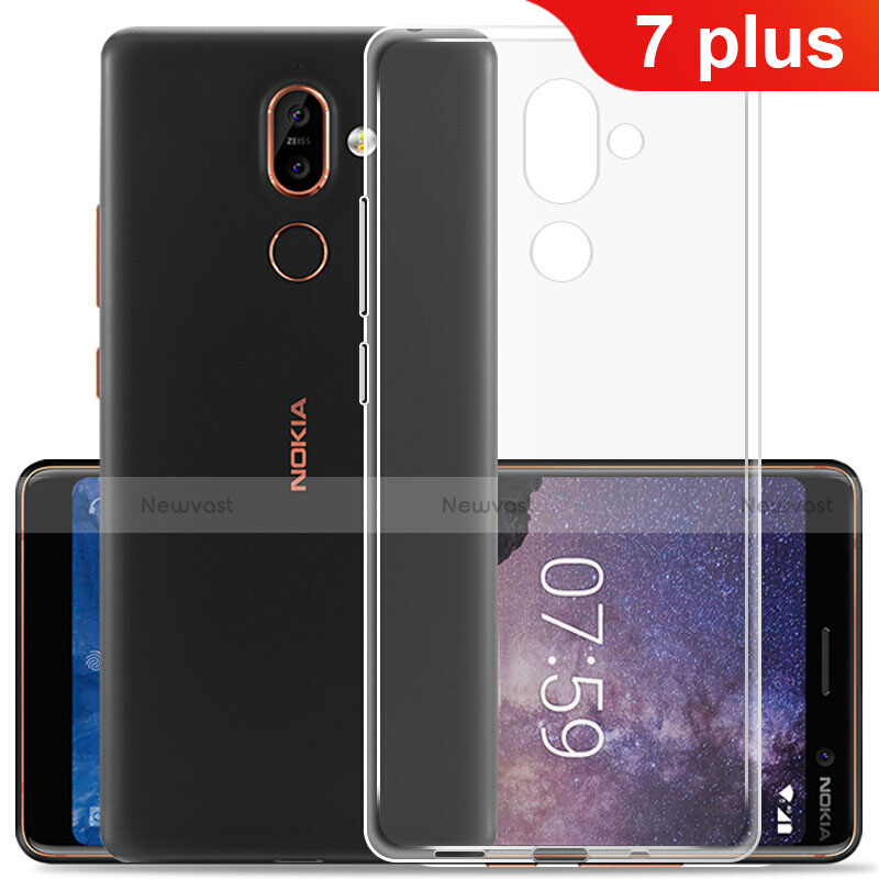 Ultra-thin Transparent TPU Soft Case Cover for Nokia 7 Plus Clear