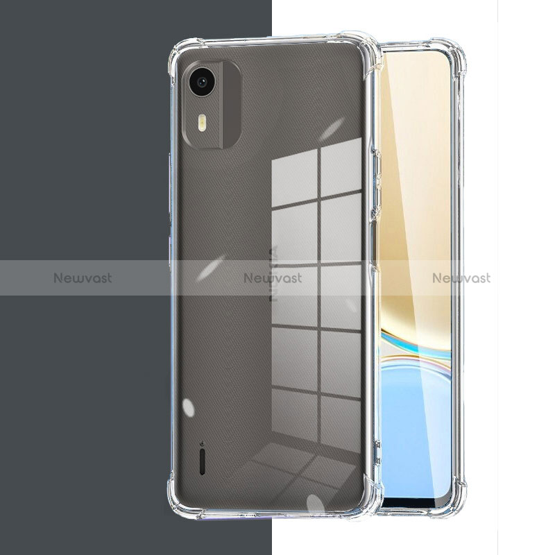 Ultra-thin Transparent TPU Soft Case Cover for Nokia C12 Clear