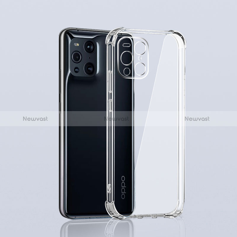 Ultra-thin Transparent TPU Soft Case Cover for Oppo Find X3 5G Clear