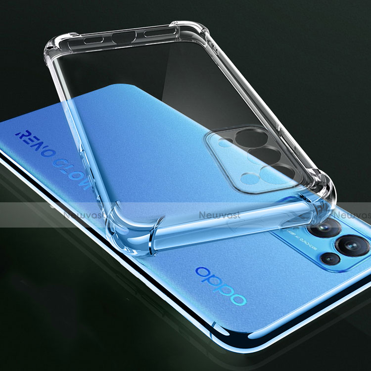 Ultra-thin Transparent TPU Soft Case Cover for Oppo Reno5 Pro 5G Clear