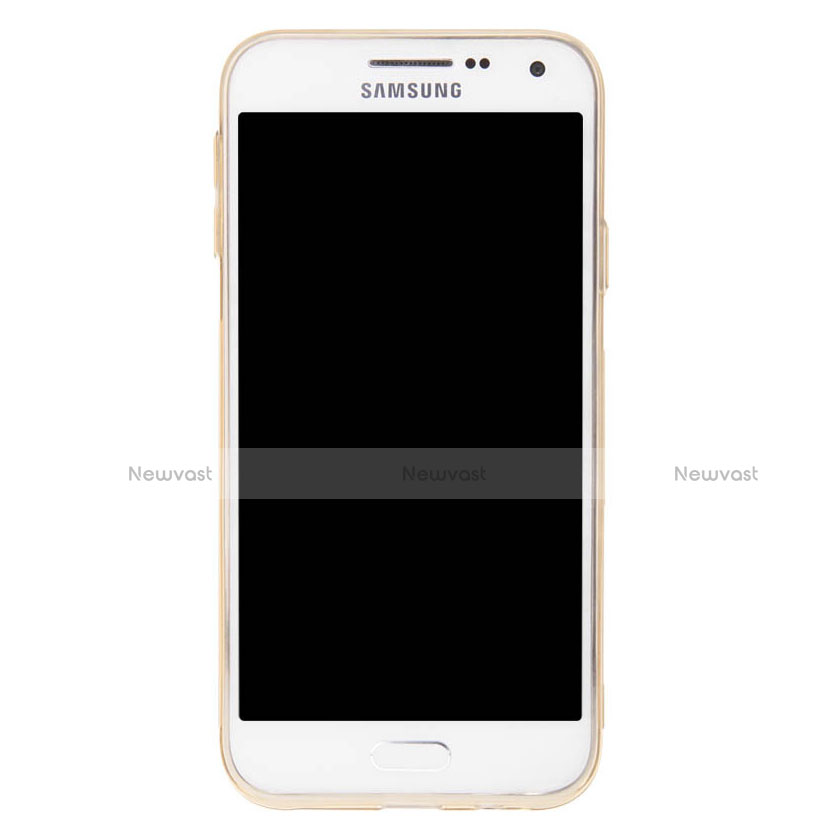 Ultra-thin Transparent TPU Soft Case Cover for Samsung Galaxy E5 SM-E500F E500H Gold