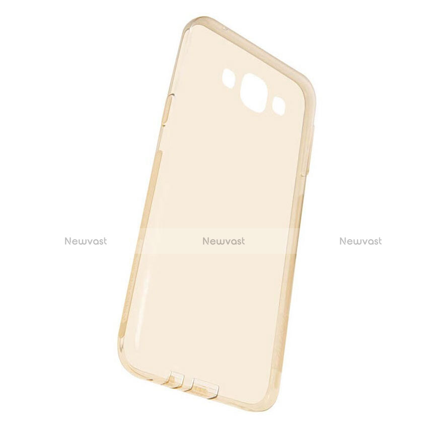 Ultra-thin Transparent TPU Soft Case Cover for Samsung Galaxy E7 SM-E700 E7000 Gold