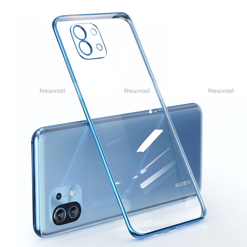 Ultra-thin Transparent TPU Soft Case Cover for Xiaomi Mi 11 5G Blue