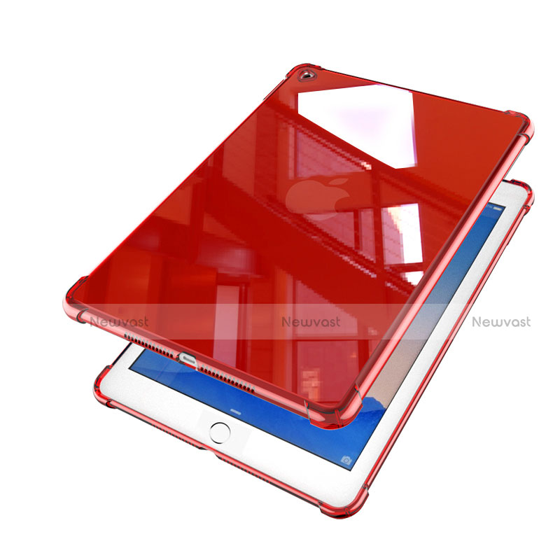 Ultra-thin Transparent TPU Soft Case Cover H01 for Apple iPad Air 2 Red