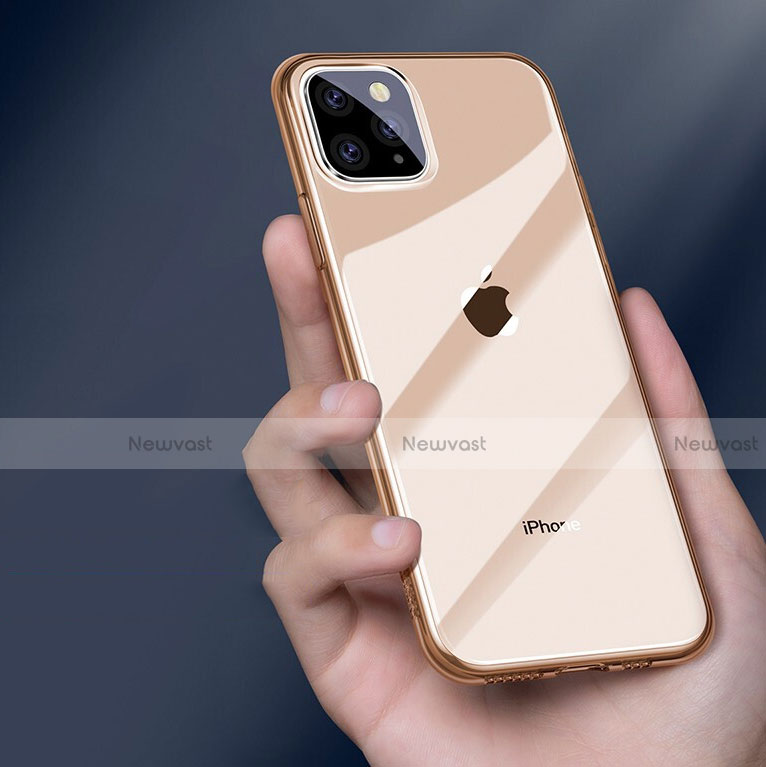 Ultra-thin Transparent TPU Soft Case Cover H01 for Apple iPhone 11 Pro Max Gold