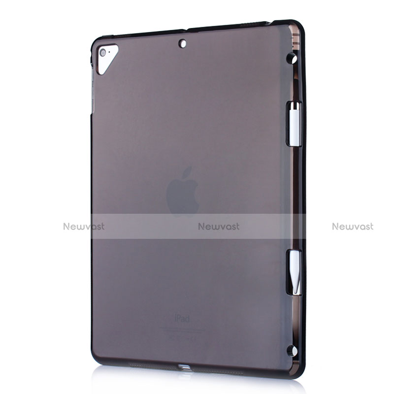 Ultra-thin Transparent TPU Soft Case Cover H01 for Apple New iPad 9.7 (2017) Black