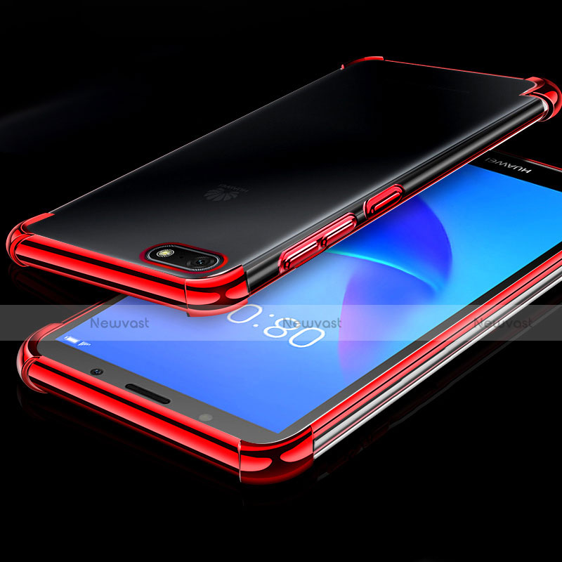 Ultra-thin Transparent TPU Soft Case Cover H01 for Huawei Enjoy 8e Lite Red