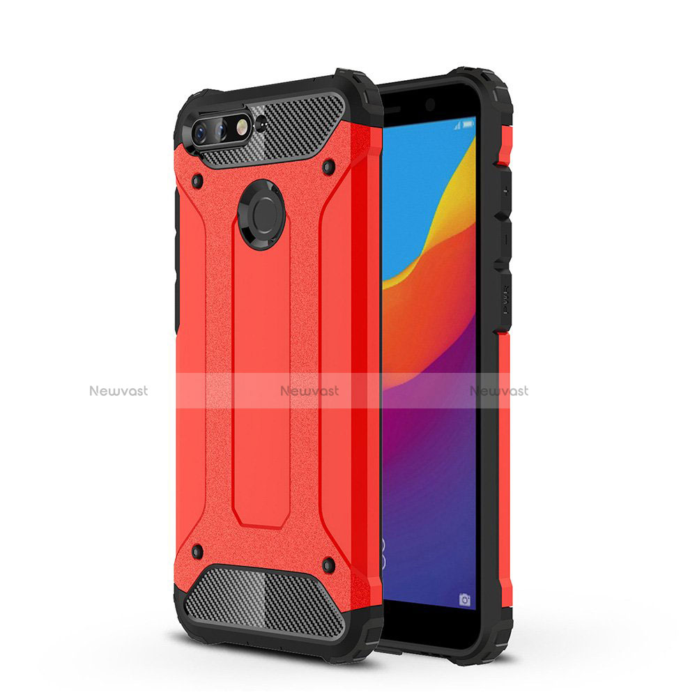 Ultra-thin Transparent TPU Soft Case Cover H01 for Huawei Enjoy 8e Red
