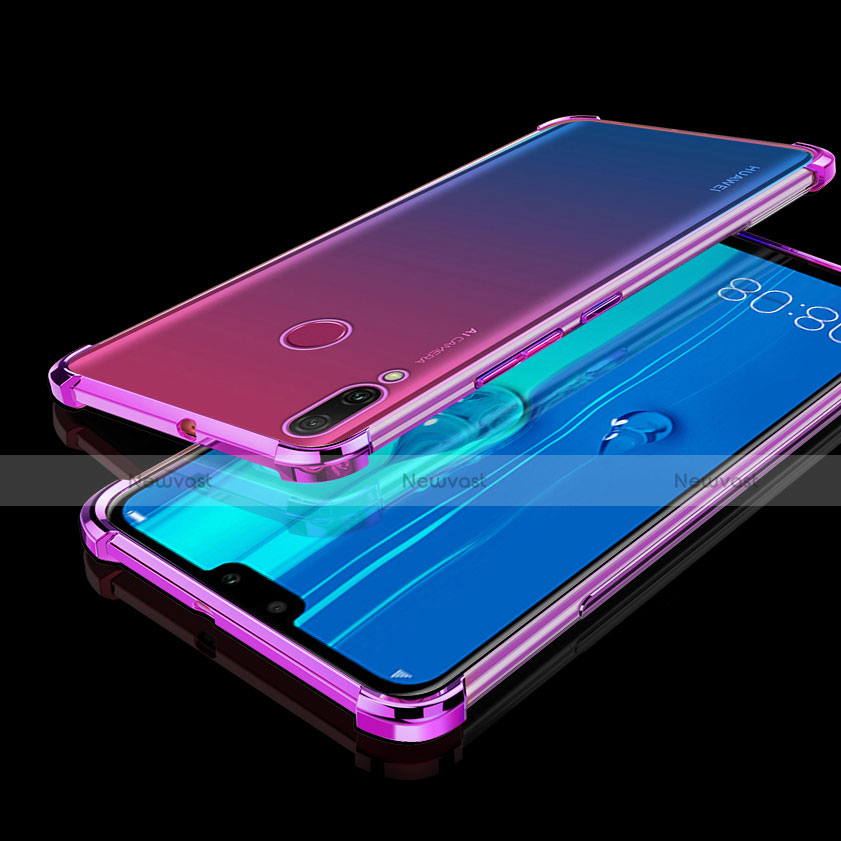 Ultra-thin Transparent TPU Soft Case Cover H01 for Huawei Enjoy 9 Plus Purple
