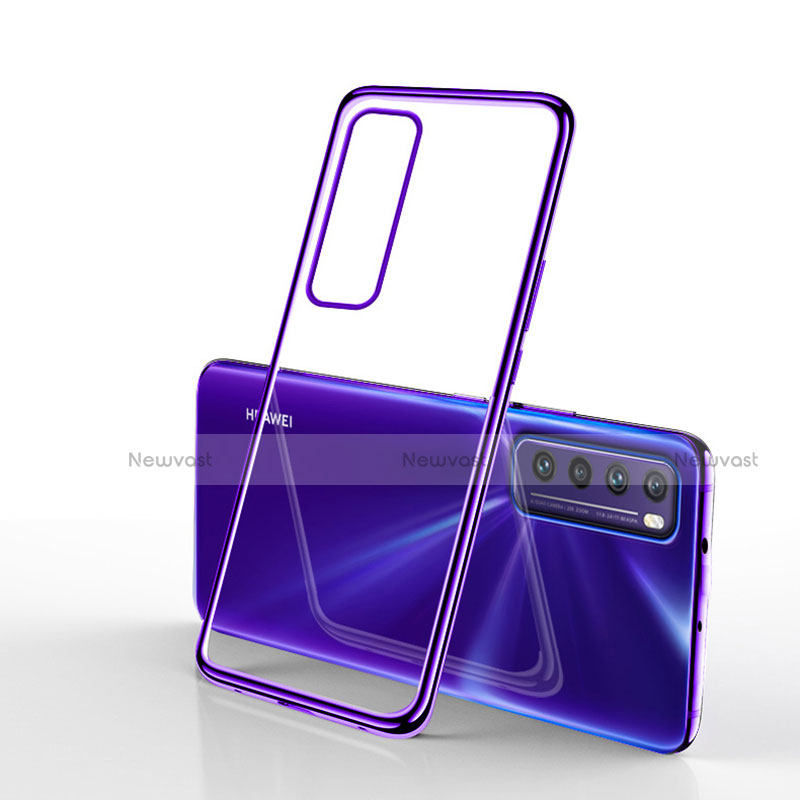 Ultra-thin Transparent TPU Soft Case Cover H01 for Huawei Nova 7 5G Purple