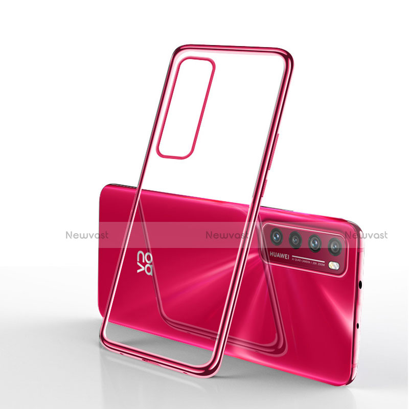 Ultra-thin Transparent TPU Soft Case Cover H01 for Huawei Nova 7 5G Red
