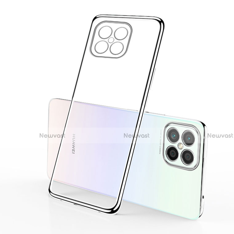 Ultra-thin Transparent TPU Soft Case Cover H01 for Huawei Nova 8 SE 5G Silver