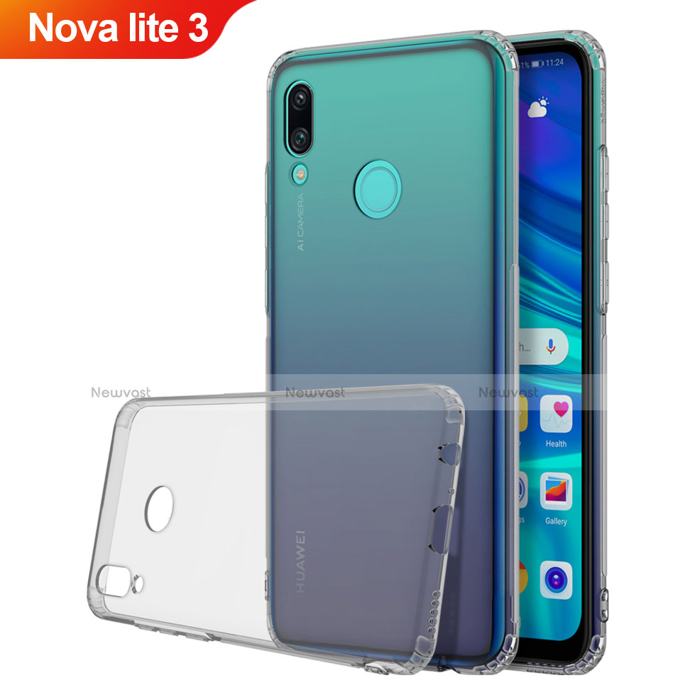 Ultra-thin Transparent TPU Soft Case Cover H01 for Huawei Nova Lite 3 Gray