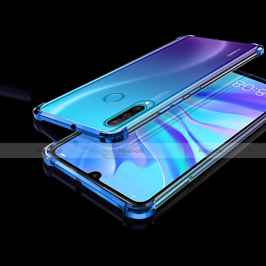 Ultra-thin Transparent TPU Soft Case Cover H01 for Huawei P30 Lite Blue