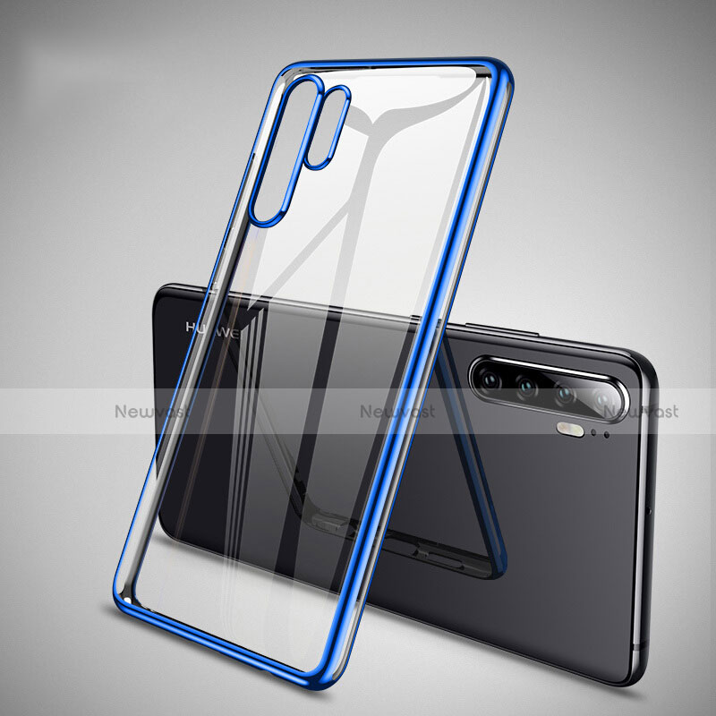 Ultra-thin Transparent TPU Soft Case Cover H01 for Huawei P30 Pro Blue