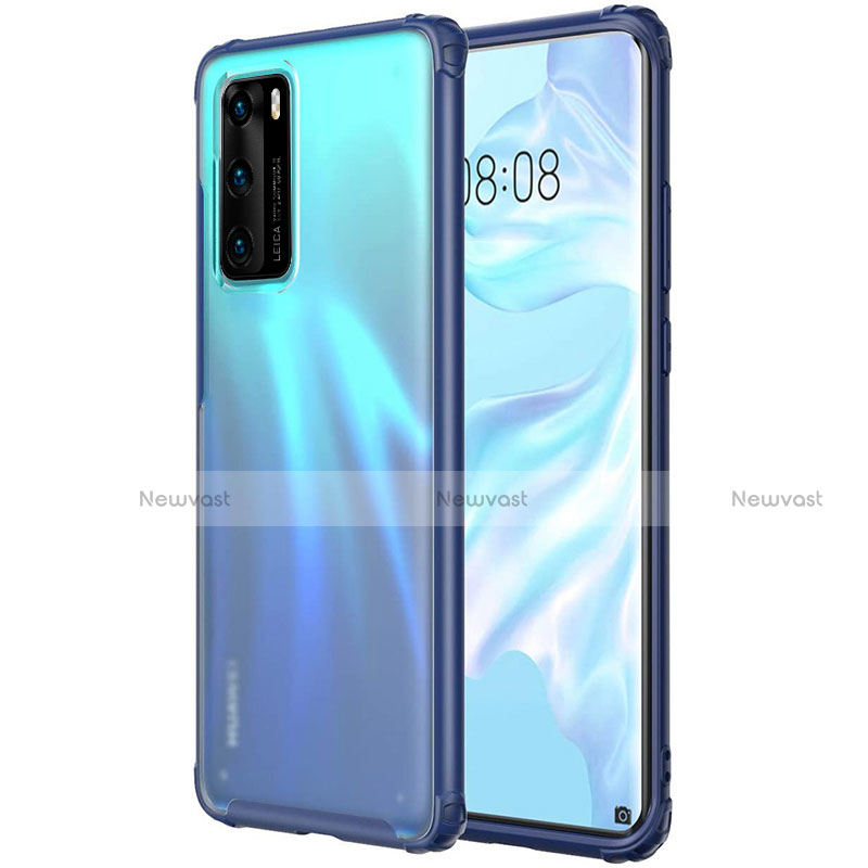 Ultra-thin Transparent TPU Soft Case Cover H01 for Huawei P40 Blue