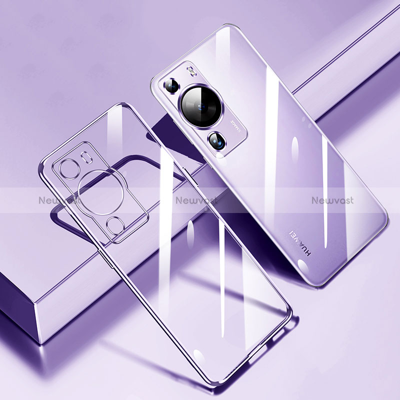 Ultra-thin Transparent TPU Soft Case Cover H01 for Huawei P60 Pro Purple