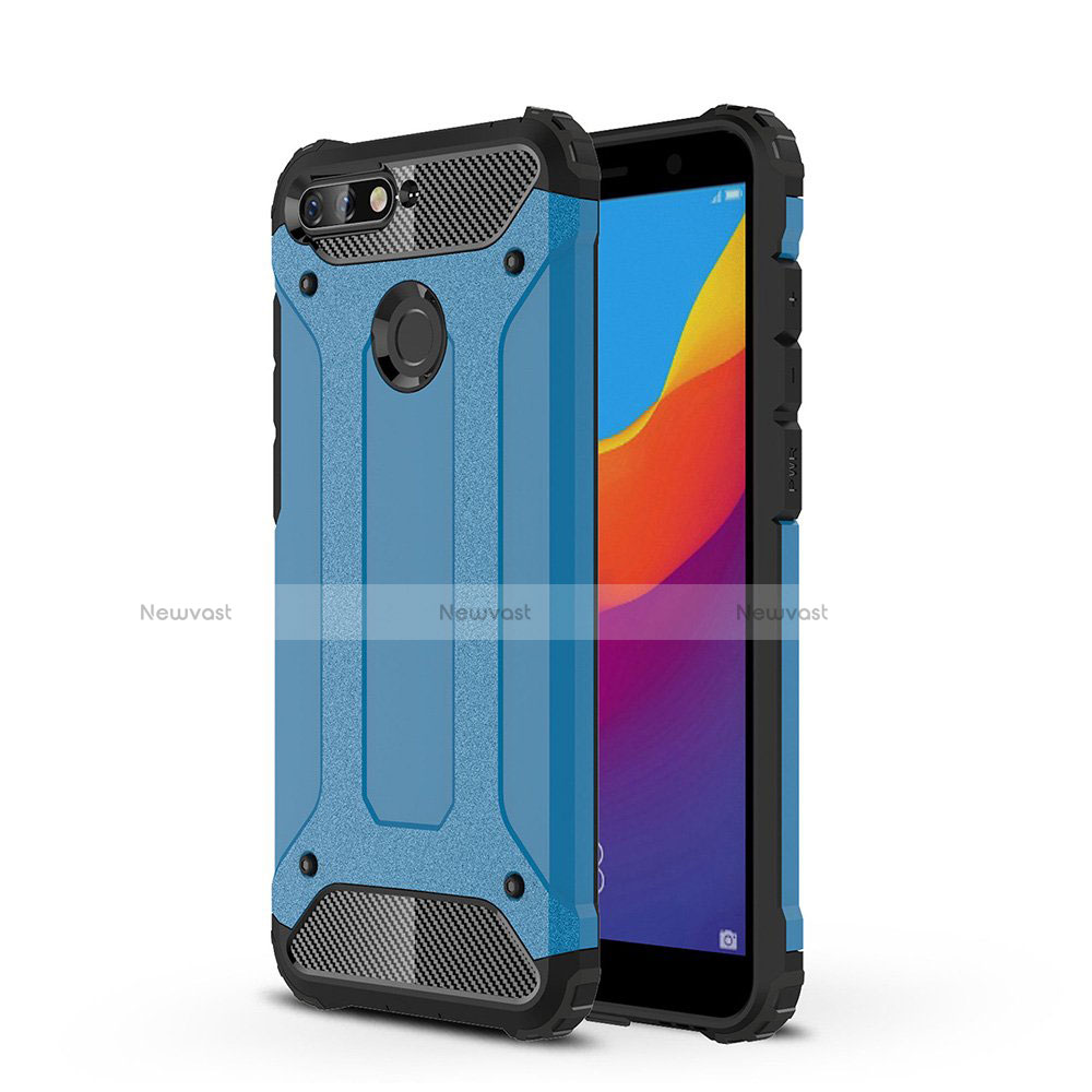 Ultra-thin Transparent TPU Soft Case Cover H01 for Huawei Y6 Prime (2018) Blue
