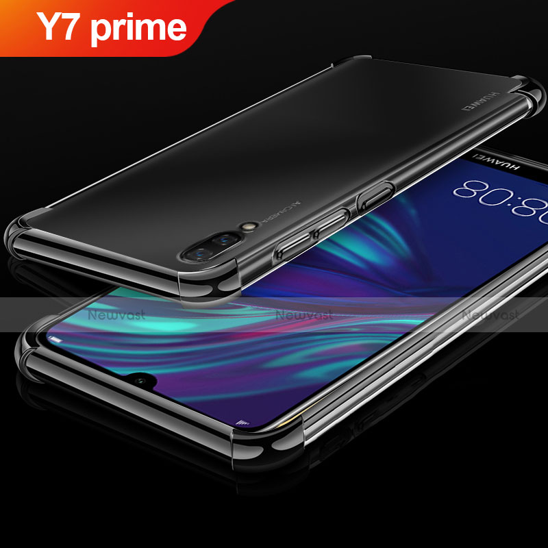 Ultra-thin Transparent TPU Soft Case Cover H01 for Huawei Y7 Prime (2019) Black