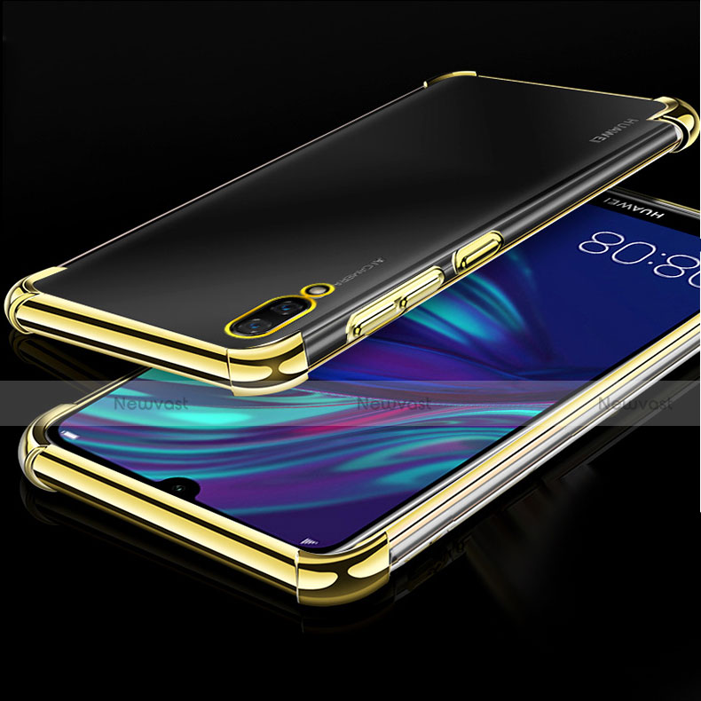 Ultra-thin Transparent TPU Soft Case Cover H01 for Huawei Y7 Prime (2019) Gold