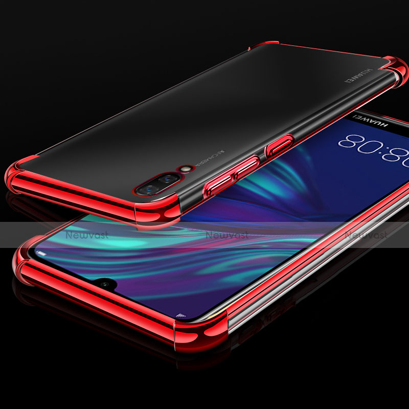 Ultra-thin Transparent TPU Soft Case Cover H01 for Huawei Y7 Prime (2019) Red