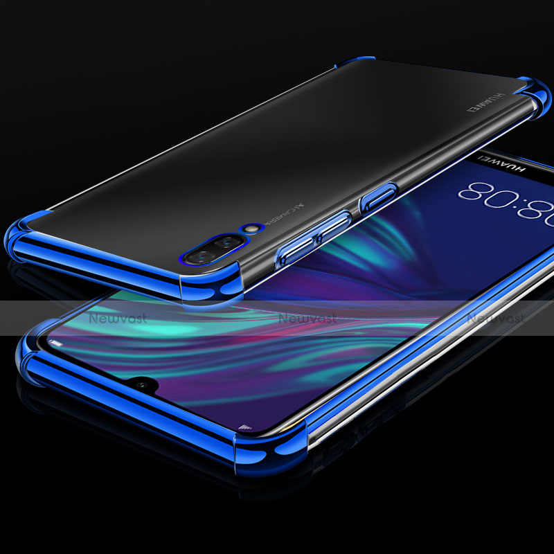 Ultra-thin Transparent TPU Soft Case Cover H01 for Huawei Y7 Pro (2019) Blue