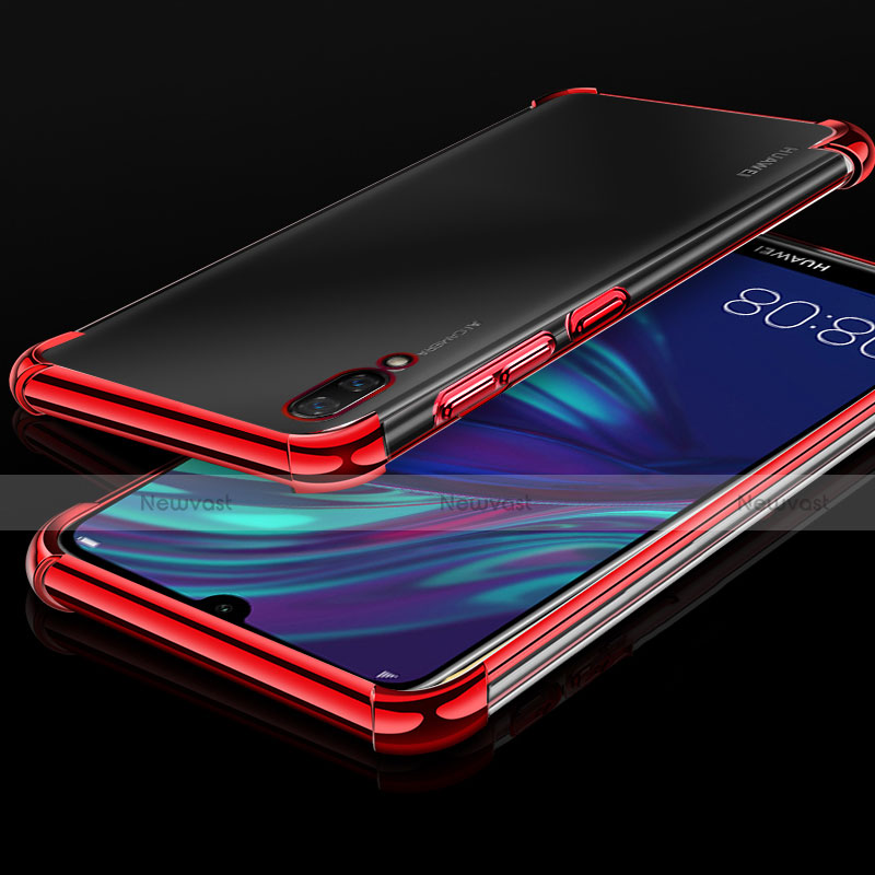 Ultra-thin Transparent TPU Soft Case Cover H01 for Huawei Y7 Pro (2019) Red