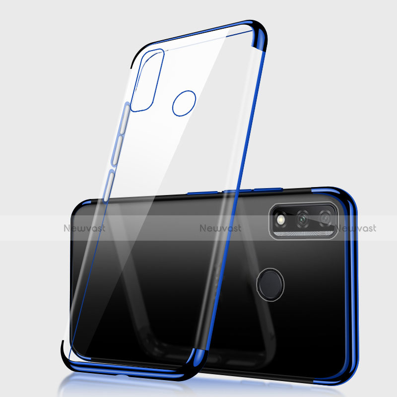 Ultra-thin Transparent TPU Soft Case Cover H01 for Huawei Y8s Blue