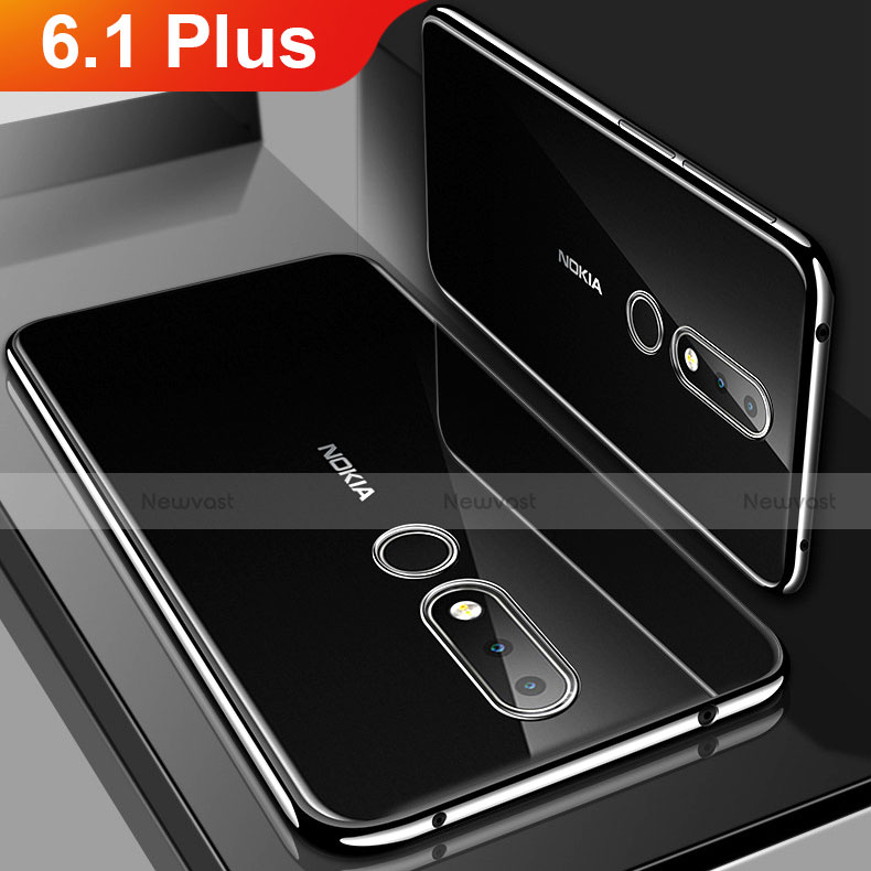 Ultra-thin Transparent TPU Soft Case Cover H01 for Nokia 6.1 Plus Black