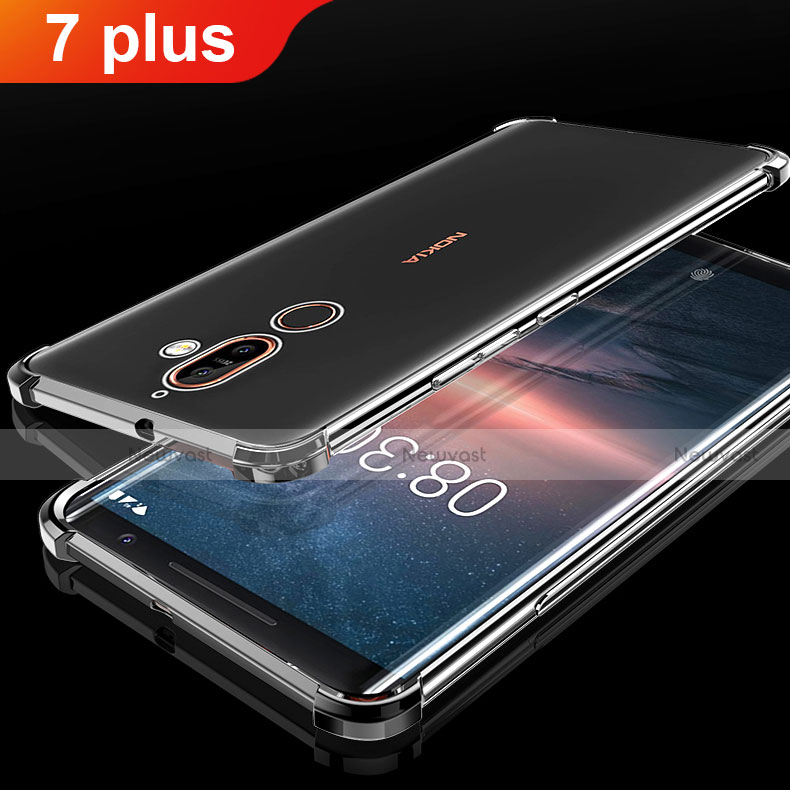 Ultra-thin Transparent TPU Soft Case Cover H01 for Nokia 7 Plus Black