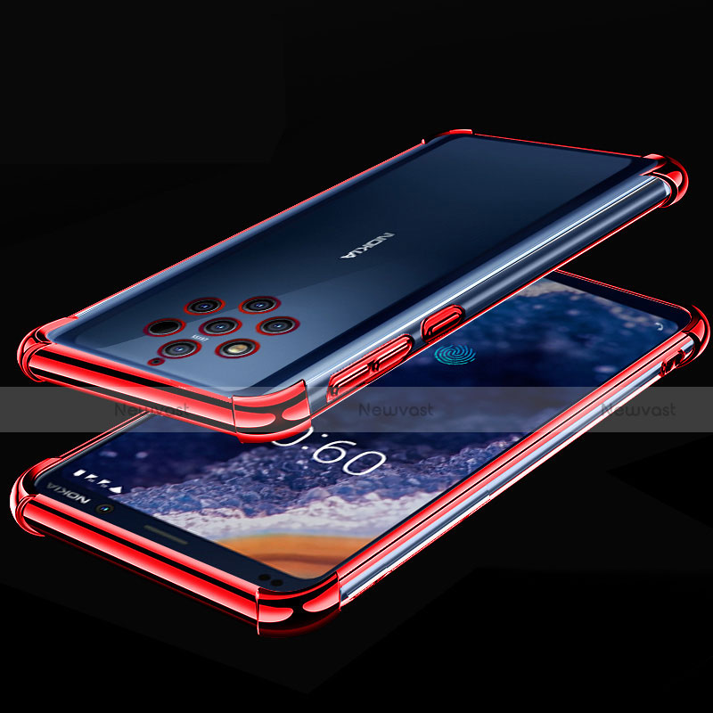 Ultra-thin Transparent TPU Soft Case Cover H01 for Nokia 9 PureView Red