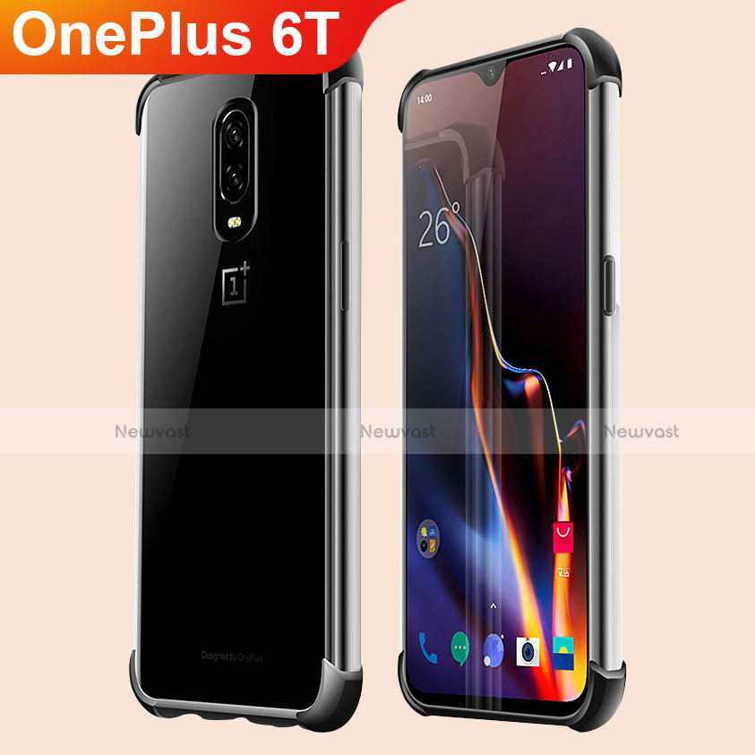 Ultra-thin Transparent TPU Soft Case Cover H01 for OnePlus 6T Black