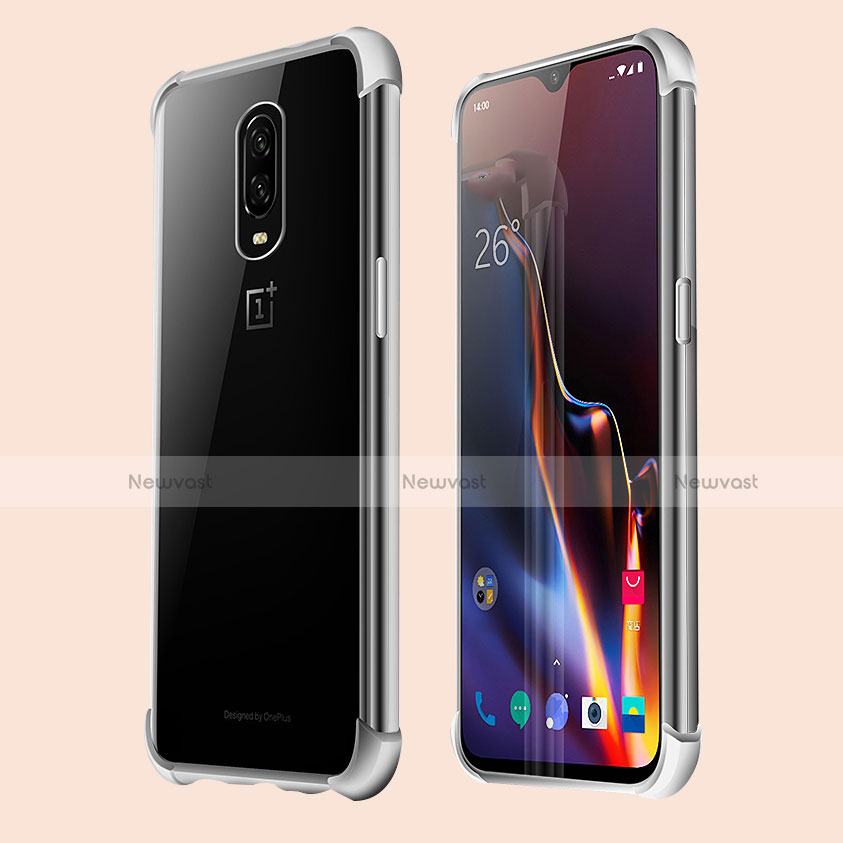 Ultra-thin Transparent TPU Soft Case Cover H01 for OnePlus 6T Silver