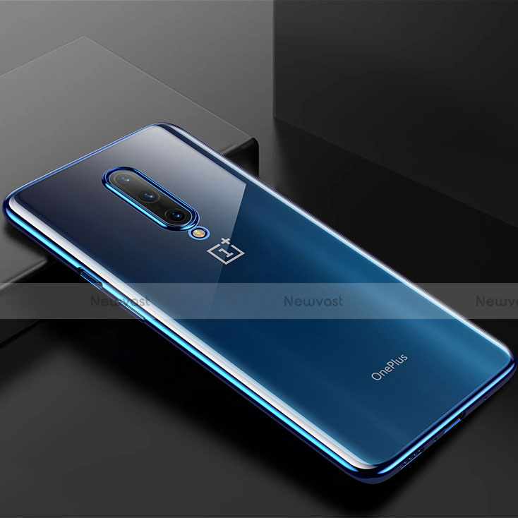 Ultra-thin Transparent TPU Soft Case Cover H01 for OnePlus 8 Blue