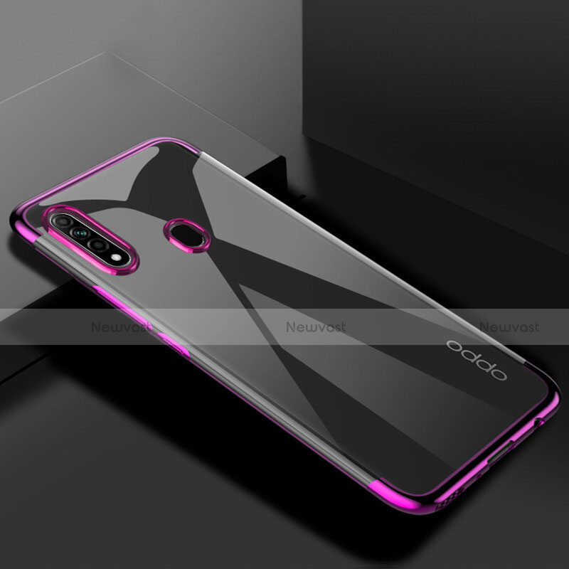Ultra-thin Transparent TPU Soft Case Cover H01 for Oppo A31 Purple
